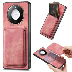 Per Honor X60 5G Retro Pelle Card Bag Custodia Magnetica per Telefono (Rosa)