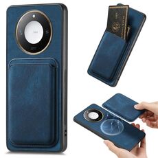Per Honor X60 Pro 5G Retro Pelle Card Bag Custodia Magnetica per Telefono (Blu)