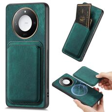 Per Honor X60 Pro 5G Retro Pelle Card Bag Custodia Magnetica per Telefono (Verde)