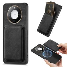 Per Honor X60 Pro 5G Retro Custodia in pelle con carta magnetica per telefono (nero)