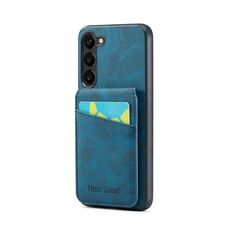 Per Samsung Galaxy S23 + 5G Fierre Shann Crazy Horse Portacarte Cover posteriore Custodia per cellulare in PU (blu)