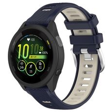 Per Garmin Forerunner 265S 18mm cinturino sportivo in silicone con fibbia in acciaio bicolore (blu notte + luce stellare)