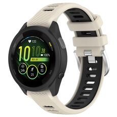 Per Garmin Forerunner 265S 18mm Cinturino sportivo in silicone con fibbia in acciaio bicolore (Starlight + nero)