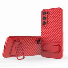 Per Samsung Galaxy S23+ 5G Custodia in TPU con texture ondulata con pellicola per obiettivo (rosso)