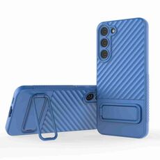 Per Samsung Galaxy S23+ 5G Custodia in TPU con texture ondulata con pellicola per obiettivo (blu)