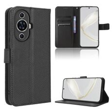 Custodia in pelle per Huawei nova 11 Pro Diamond Texture (nera)