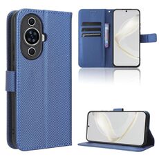 Custodia in pelle per Huawei nova 11 Pro Diamond Texture (blu)