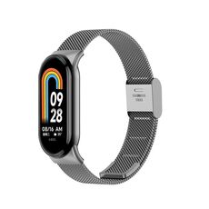 Per cinturino in metallo con fibbia milanese Xiaomi Mi Band 8 (grigio)