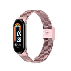 Per cinturino in metallo con fibbia milanese Xiaomi Mi Band 8 (rosa rosa)
