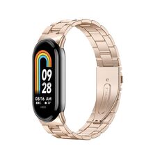 Per Xiaomi Mi Band 8 cinturino milanese in metallo a tre sfere (oro rosa)