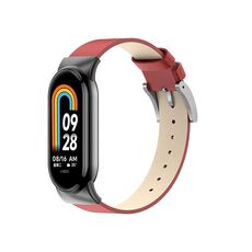 Per cinturino di ricambio in pelle Xiaomi Mi Band 8 12mm (rosso)