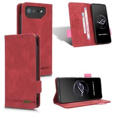 Per ASUS ROG Phone 7 Custodia in pelle con chiusura magnetica (rosso)