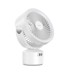 USAMS US-ZB258 Ventilatore silenzioso per esterni multifunzionale con testa oscillante con luce regolabile (bianco)