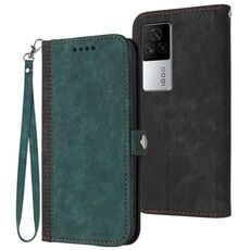 Per vivo iQOO 7 India / iQOO Neo5 Custodia in pelle con cinturino a doppia piega e fibbia laterale (verde scuro)
