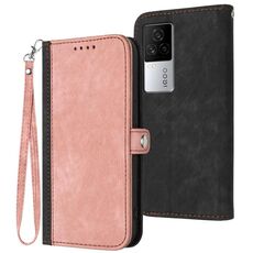 Per vivo iQOO 7 India / iQOO Neo5 Custodia in pelle con cinturino a doppia piega e fibbia laterale (rosa)