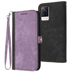 Per vivo S9 Custodia in pelle con cinturino a doppia piega e fibbia laterale (viola)