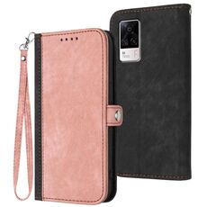 Per vivo S9e Custodia in pelle con cinturino a doppia piega e fibbia laterale (rosa)