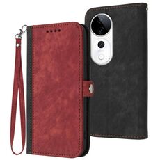 Per vivo S19 Pro Custodia per telefono in pelle con cinturino a doppia piega e fibbia laterale (rosso)