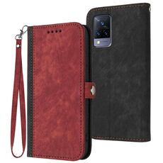 Per vivo V21 4G / 5G / V21s Custodia in pelle con cinturino a doppia piega e fibbia laterale (rosso)