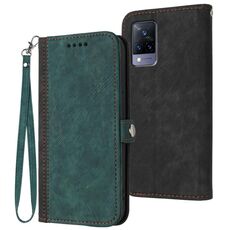 Per vivo V21 4G / 5G / V21s Custodia in pelle con cinturino a doppia piega e fibbia laterale (verde scuro)