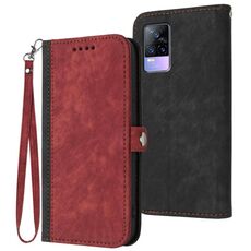 Per vivo V21e 4G / Y73 2021 Custodia in pelle con cinturino a doppia piega e fibbia laterale (rosso)