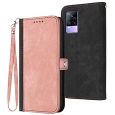 Per vivo V21e 4G / Y73 2021 Custodia in pelle con cinturino a doppia piega e fibbia laterale (rosa)