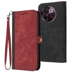 Per vivo V30e Custodia in pelle con cinturino a doppia piega e fibbia laterale (rosso)