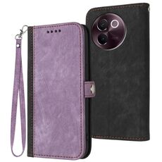 Per vivo V30e Custodia in pelle con cinturino a doppia piega e fibbia laterale (viola)