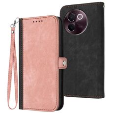 Per vivo V30e Custodia in pelle con cinturino a doppia piega e fibbia laterale (rosa)