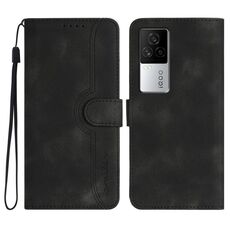 Per vivo iQOO 7 India / iQOO Neo5 Custodia in pelle con motivo a cuore (nero)