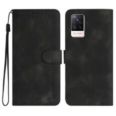 Per vivo S9 Custodia per telefono in pelle con motivo a cuore (nero)
