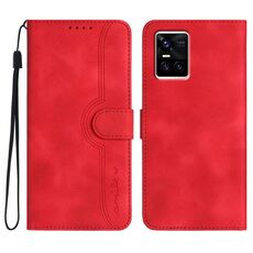 Per vivo S10 / S10 Pro Custodia per telefono in pelle con motivo a cuore (rosso)