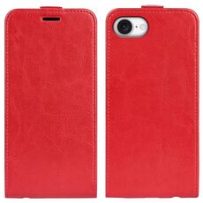 Per iPhone 16e R64 Texture Custodia per telefono in pelle con flip verticale singolo (rosso)