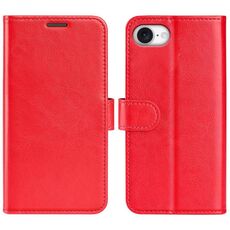 Per iPhone 16e R64 Texture Custodia in pelle orizzontale Flip Phone (rosso)