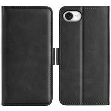 Per iPhone 16e Custodia per telefono in pelle con fibbia magnetica orizzontale a doppio lato (nero)