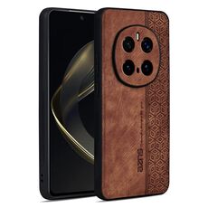 Custodia per telefono con effetto pelle in rilievo 3D per Honor Magic7 Pro AZNS (marrone)