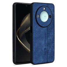 Custodia per telefono con effetto pelle in rilievo 3D per Honor X60 AZNS (blu zaffiro)