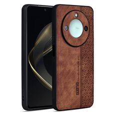 Custodia per telefono con effetto pelle in rilievo 3D per Honor X60 AZNS (marrone)