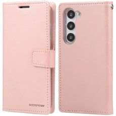 Per Samsung Galaxy S25 5G GOOSPERY BLUE MOON Custodia per telefono in pelle con texture Crazy Horse (oro rosa)