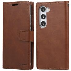 Per Samsung Galaxy S25+ 5G GOOSPERY BLUE MOON Custodia per telefono in pelle con texture Crazy Horse (marrone)