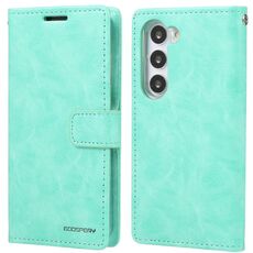 Per Samsung Galaxy S25+ 5G GOOSPERY BLUE MOON Custodia per telefono in pelle con texture Crazy Horse (verde menta)