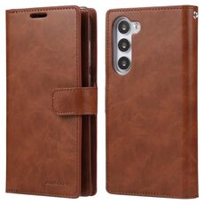 Per Samsung Galaxy S25 5G GOOSPERY MANSOOR DIARY Custodia in pelle con 9 slot per schede (marrone)