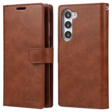 Per Samsung Galaxy S25+ 5G GOOSPERY MANSOOR DIARY Custodia in pelle con 9 slot per schede (marrone)
