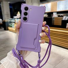 Per Samsung Galaxy S22 5G Liquid TPU Card Bag Custodia antiurto per telefono a quattro angoli (viola)