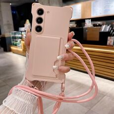 Per Samsung Galaxy S22 5G Custodia per telefono antiurto a quattro angoli in TPU liquido (rosa)