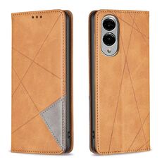 Per Samsung Galaxy S25 Edge 5G Custodia magnetica in pelle con trama a rombo (giallo)