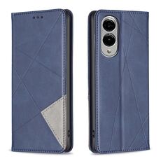 Per Samsung Galaxy S25 Edge 5G Custodia magnetica in pelle con trama a rombo (blu)