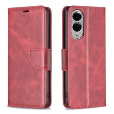Per Samsung Galaxy S25 Edge 5G Custodia per telefono in pelle di agnello con texture a flip di colore puro (rosso)