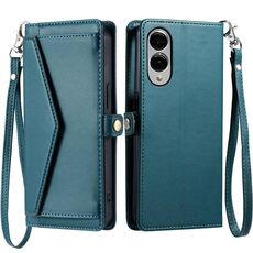 Per Samsung Galaxy S25 Edge 5G Portafoglio Multi-Slot per Scheda Custodia in Pelle per Telefono con Laccetto (Verde)