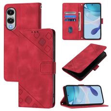Per Samsung Galaxy S25 Edge 5G Custodia in pelle goffrata effetto pelle (rosso)